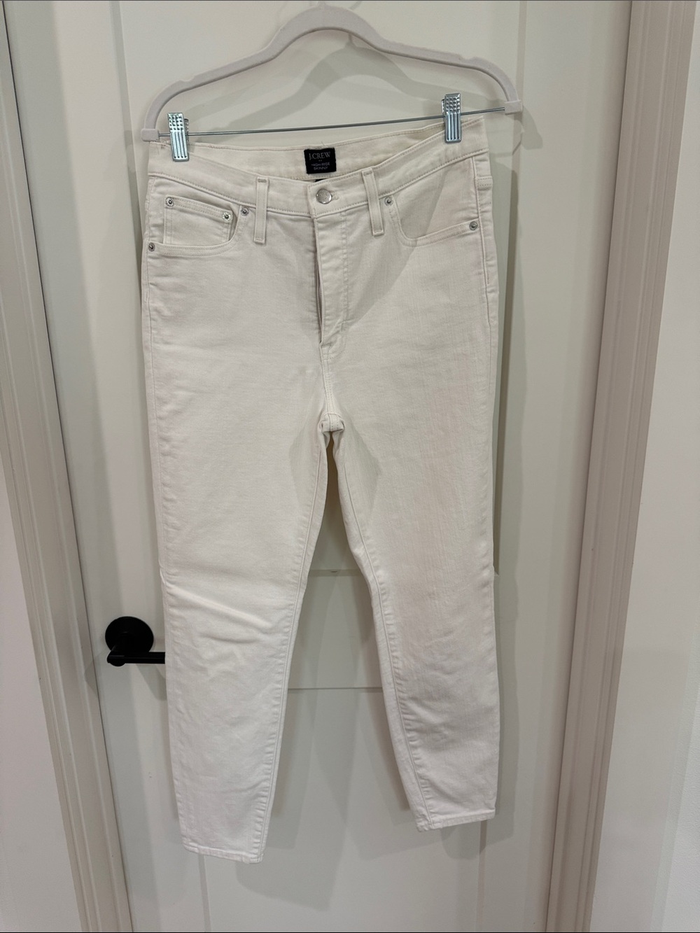 J. Crew High-Rise Slim Jeans in Off-White
